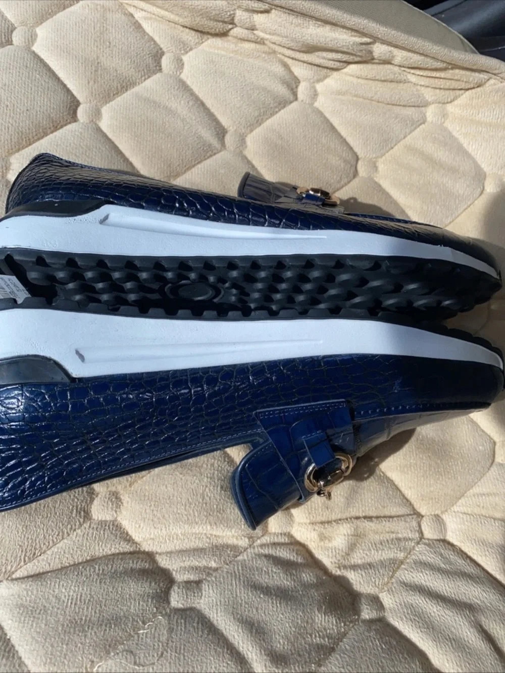 Vinci The Milan Navy Croc-Embossed Leather Women Sneaker EUR 41 US 10 Women’s